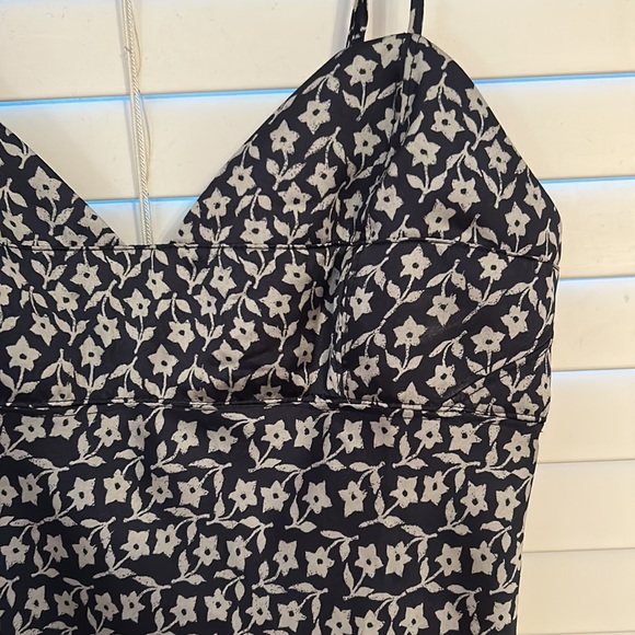 Blue and white with flowers free people silk mini dress - Picture 4 of 4